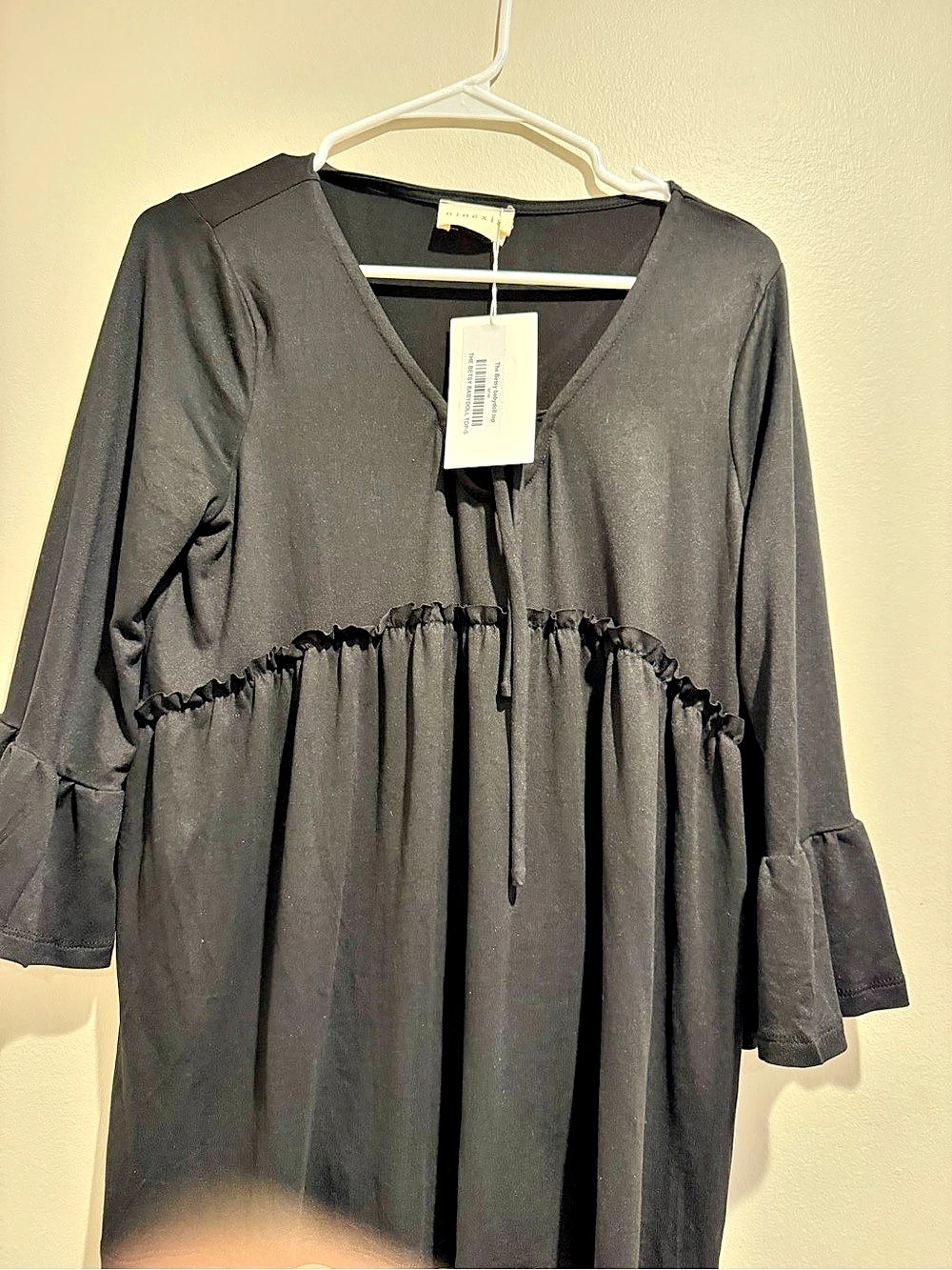 ninexis The Betsy babydoll top Babydoll Top in Black Small NWT